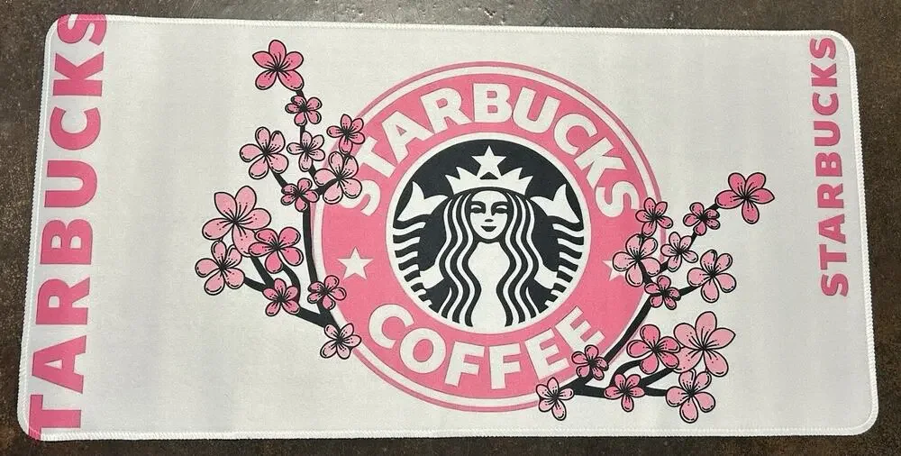 Starbucks Floral Computer Desk Mat 24x11